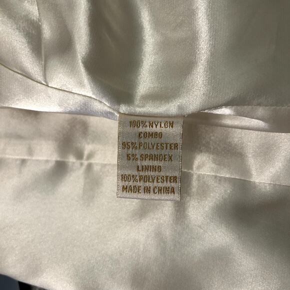 Aidan by Aidan Mattox Blush Ivory One-Shoulder Lace Cocktail Dress & Bow Size 8 - Picture 11 of 11